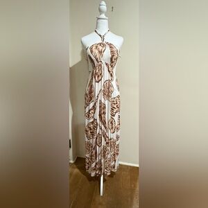 Soma White and Brown Patterned Garment
